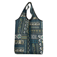 Persian Patchwork Pattern Grocery Bag Unique Blue