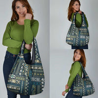 Persian Patchwork Pattern Grocery Bag Unique Blue