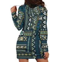 Persian Patchwork Pattern Hoodie Dress Unique Blue - Wonder Print Shop