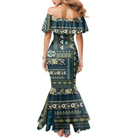 Persian Patchwork Pattern Mermaid Dress Unique Blue - Wonder Print Shop
