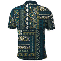 Persian Patchwork Pattern Polo Shirt Unique Blue - Wonder Print Shop