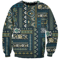 Persian Patchwork Pattern Sweatshirt Unique Blue - Wonder Print Shop