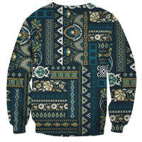 Persian Patchwork Pattern Sweatshirt Unique Blue - Wonder Print Shop