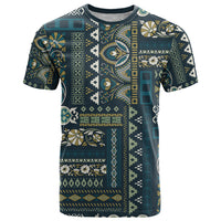Persian Patchwork Pattern T Shirt Unique Blue - Wonder Print Shop