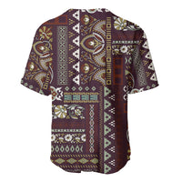 Persian Patchwork Pattern Baseball Jersey Unique Brown - Wonder Print Shop
