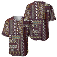 Persian Patchwork Pattern Baseball Jersey Unique Brown - Wonder Print Shop