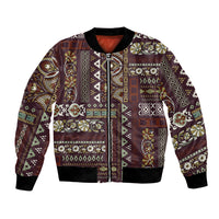 Persian Patchwork Pattern Bomber Jacket Unique Brown - Wonder Print Shop