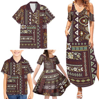 Persian Patchwork Pattern Family Matching Summer Maxi Dress and Hawaiian Shirt Unique Brown - Wonder Print Shop