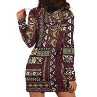 Persian Patchwork Pattern Hoodie Dress Unique Brown - Wonder Print Shop
