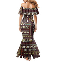 Persian Patchwork Pattern Mermaid Dress Unique Brown - Wonder Print Shop