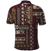 Persian Patchwork Pattern Polo Shirt Unique Brown - Wonder Print Shop