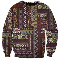 Persian Patchwork Pattern Sweatshirt Unique Brown - Wonder Print Shop