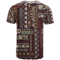 Persian Patchwork Pattern T Shirt Unique Brown - Wonder Print Shop