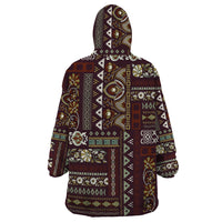 Persian Patchwork Pattern Wearable Blanket Hoodie Unique Brown - Wonder Print Shop