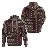Persian Patchwork Pattern Zip Hoodie Unique Brown - Wonder Print Shop