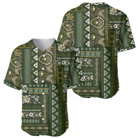 Persian Patchwork Pattern Baseball Jersey Unique Green - Wonder Print Shop