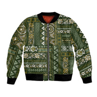 Persian Patchwork Pattern Bomber Jacket Unique Green - Wonder Print Shop