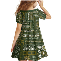 Persian Patchwork Pattern Family Matching Mermaid Dress and Hawaiian Shirt Unique Green - Wonder Print Shop