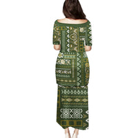 Persian Patchwork Pattern Family Matching Puletasi and Hawaiian Shirt Unique Green - Wonder Print Shop