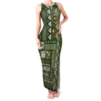 Persian Patchwork Pattern Family Matching Tank Maxi Dress and Hawaiian Shirt Unique Green - Wonder Print Shop
