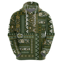 Persian Patchwork Pattern Hoodie Unique Green - Wonder Print Shop