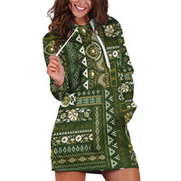 Persian Patchwork Pattern Hoodie Dress Unique Green - Wonder Print Shop