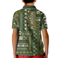 Persian Patchwork Pattern Kid Polo Shirt Unique Green - Wonder Print Shop