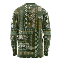 Persian Patchwork Pattern Long Sleeve Shirt Unique Green - Wonder Print Shop