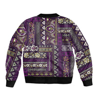 Persian Patchwork Pattern Bomber Jacket Unique Purple - Wonder Print Shop