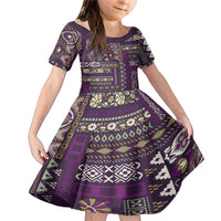 Persian Patchwork Pattern Family Matching Mermaid Dress and Hawaiian Shirt Unique Purple - Wonder Print Shop