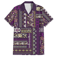 Persian Patchwork Pattern Family Matching Off Shoulder Maxi Dress and Hawaiian Shirt Unique Purple - Wonder Print Shop