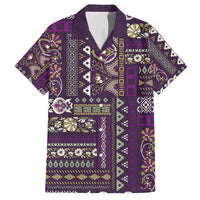 Persian Patchwork Pattern Family Matching Puletasi and Hawaiian Shirt Unique Purple - Wonder Print Shop