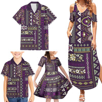 Persian Patchwork Pattern Family Matching Summer Maxi Dress and Hawaiian Shirt Unique Purple - Wonder Print Shop