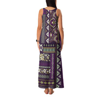 Persian Patchwork Pattern Family Matching Tank Maxi Dress and Hawaiian Shirt Unique Purple - Wonder Print Shop