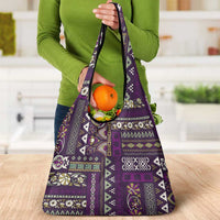 Persian Patchwork Pattern Grocery Bag Unique Purple