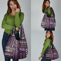 Persian Patchwork Pattern Grocery Bag Unique Purple