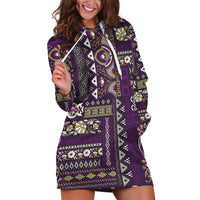 Persian Patchwork Pattern Hoodie Dress Unique Purple - Wonder Print Shop