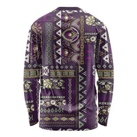 Persian Patchwork Pattern Long Sleeve Shirt Unique Purple - Wonder Print Shop