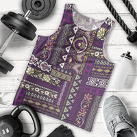 Persian Patchwork Pattern Men Tank Top Unique Purple - Wonder Print Shop