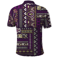Persian Patchwork Pattern Polo Shirt Unique Purple - Wonder Print Shop