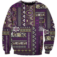Persian Patchwork Pattern Sweatshirt Unique Purple - Wonder Print Shop