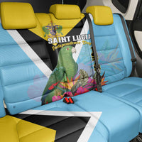 Saint Lucia Independence Day Back Car Seat Cover Tropical Amazona Versicolor