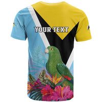 Personalized Saint Lucia Independence Day T Shirt Tropical Amazona Versicolor - Wonder Print Shop
