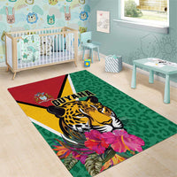 Guyana Area Rug Jaguar Tropical Flowers