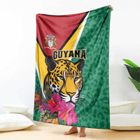 Guyana Blanket Jaguar Tropical Flowers