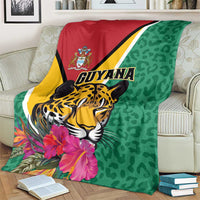 Guyana Blanket Jaguar Tropical Flowers