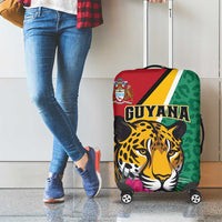 Guyana Luggage Cover Jaguar Tropical Flowers