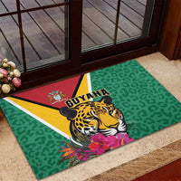 Guyana Rubber Doormat Jaguar Tropical Flowers - Wonder Print Shop