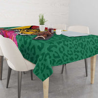 Guyana Tablecloth Jaguar Tropical Flowers - Wonder Print Shop
