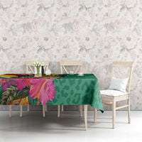 Guyana Tablecloth Jaguar Tropical Flowers - Wonder Print Shop